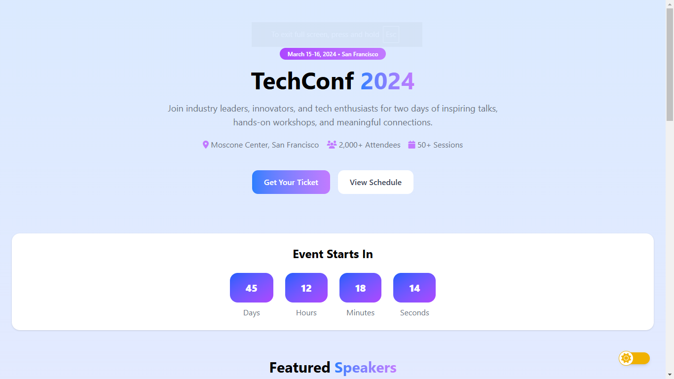 Conference Website Screenshot
